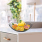 Fruit basket - fruit bowl - metal fruit bowl - 1 fruit basket - fruit basket - wire fruit basket - suitable for fruit, vegetables, groceries and decoration (black)