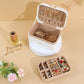 Travel Jewelry Case - 2 Layers with Velvet & Detachable Compartments - For Necklaces, Earrings & Bracelets - Green