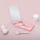 LED Makeup Mirror - Lighted Makeup Mirror - Set of 5 Makeup Brushes - Brush Storage - Cover - Dustproof - Pink