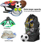 Soccer Net Bag for 10-15 Balls - Large Waterproof, Sturdy Tennis Shoulder Pad, Football-Basketball-Volleyball Bag, Drawstring Handbag - Black