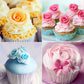 set of 27 cake decorating tips - 12 flower-shaped tips - cake decorating tip set - baking supplies for cookies and cupcakes - 2 leaf-shaped tips - 2 adapters - 10 piping bags