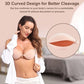 1 round bra cup - strapless invisible silicone - transparent push-up bra - seamless design - front closure - beige - B