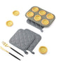 4-Piece Heat Insulation Mat Made of Pure Cotton - Silver Coated - Oil-Repellent - Heat Insulation Mat - Baking Towel - Pot Holder - Kitchen Oven Household Heat-Resistant Anti-Scald Placemat