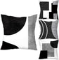 Pillowcase - 4-pack - Pillowcases with abstract geometric pattern - 45x45 cm - Pillowcases with zipper - Black and white pillowcases (pillow insert not included)