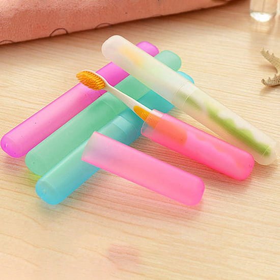 5-Pack - Portable Toothbrush Storage Box - Dustproof Toothbrush Storage Box（Pink + Green + Rose Red + Yellow + Blue）