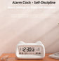 Alarm Clock - Digital Alarm Clock - Digital Clock - Smart Alarm Clock - Electronic Calendar - Cat-shaped Alarm Clock with Light - Real-time Temperature and Humidity Monitoring - Weather Display - Large Night Light Screen - USB Charging（Blue）