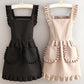 Aprons - 2-piece set - Kitchen aprons - Cooking aprons - Catering aprons - Ceramic aprons - Painting aprons - Black and off-white