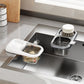 Sink Strainer & Drip Rack - With Suction Cup & Removable Strainer Tray - For Vegetables & Food Waste - Black