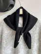 Triangular Knitted Scarf - Soft Acrylic Fabric - As a Scarf, Shawl or Blanket - In Solid Colors - Black
