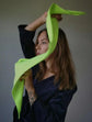 Triangular Knitted Scarf - Soft Acrylic Fabric - As a Scarf, Shawl or Blanket - In Solid Colors - Blue