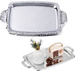Tray - Stainless steel tray - Snack and fruit bowl for the desk - Rectangular storage tray - Suitable for footstools, coffee tables and rectangular stainless steel trays