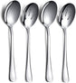 Spoons - 4-piece set - Stainless steel salad spoons - Includes 2 serving spoons and 2 skimmers - Suitable for desserts and coffee