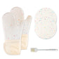 Quilted Cotton Terry Oven Mitts, Pot Holders, Kitchen Brushes, Set of 5, Heat Resistant, Silicone Handles, Shake