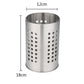 Extra Large Stainless Steel Kitchen Utensil Holder, Perforated Countertop Caddy for Spatulas and Cutlery, Silver, 12 x 18 cm