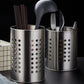 Extra Large Stainless Steel Kitchen Utensil Holder, Perforated Countertop Caddy for Spatulas and Cutlery, Silver, 12 x 18 cm
