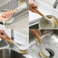Natural Sisal Dishwashing Brush with Wooden Handle, Scratch-Resistant Pan and Dish Scrubber for Pots, Plates and Kitchen Cleaning