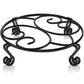 Round Metal Plant Stand for Flower Pots, Heavy-Duty Rustproof Iron Indoor and Outdoor Planter Riser, Black, 30 x 8 cm