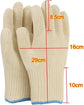 1 Pair, BBQ gloves, Oven mitts, Thickened thighs, Heat resistant, Thickened knitted cotton, for Cold Weather, Travel and Daily Winter Wear, White