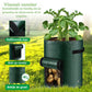 5 Pieces 38 L Grow Bags with Handles and Harvest Window, Breathable Planter Bags for Potatoes, Carrots and Vegetables, Green