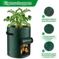 5 Pieces 38 L Grow Bags with Handles and Harvest Window, Breathable Planter Bags for Potatoes, Carrots and Vegetables, Green