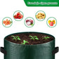 5 Pieces 38 L Grow Bags with Handles and Harvest Window, Breathable Planter Bags for Potatoes, Carrots and Vegetables, Green