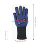 Heat Resistant Aramid BBQ Grill Gloves with Silicone Non-Slip Grip for Ovens, Kitchens, Fireplaces and Outdoor Cooking, Blue and Black