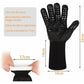 Heat Resistant Aramid BBQ Grill Gloves with Silicone Grip, Cut Resistant Design for Cooking, Baking and Outdoor Grilling, Black