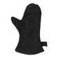 Heat Resistant Leather Oven Mitt with Cotton Lining for Grilling, Fireplaces, BBQ and Kitchen Cooking, Black, for Hot Cookware Handling