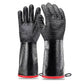 Waterproof Neoprene BBQ Grill Gloves with Long Sleeves and Non-Slip Grip for Baking, Smokers, Ovens and Fryers, Black