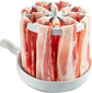 Microwave Bacon Cooker Rack with Vertical Hanging Slots and Grease Drip Tray for Crisp Low-Fat Bacon in Kitchens and Dorms