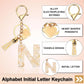 Initial Letter Resin Keychain with Tassel and Lobster Clasp for Bag Purse Backpack Accessories, N Gold Tone, Daily Comfort Use