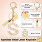 Initial Letter Keychain Charm, Resin Tassel Bag Pendant for Keys Handbag Backpack, Cream Gold S, Letter S Option