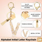 Floral Resin Letter V Keychain with Tassel and Lobster Clasp for Bag Purse Keys, Gold Tone Beige, Daily Comfort Use