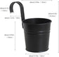 Metal Railing Planter Pots, 4 Pack Hanging Flower Buckets for Balcony Garden Fence Decor, Black, 4 Inch, for Garden Yard and Outdoor Use
