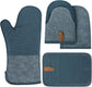 4 Pieces, Oven Mitt Set, Heat-resistant kitchen gloves and heat insulation mat set, Silicone non-slip gloves and heat, for kitchen