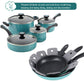 Pot Pan Protectors, Set of 12 and 4 Different Sizes, Larger & Thicker Pan Pot Separator Pads for Stacking and Protecting Your Cookware Cyan Gray