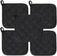 5Pcs Kitchen Pot Holders Set Heat Resistant Pure Cotton Potholders Kit Trivets Large Coasters Hot Pads Pot Holders for Everyday Cooking and Baking by 6.5 x 6.5 Inch Black