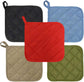 5Pcs Kitchen Pot Holders Set Heat Resistant Pure Cotton Potholders Kit Trivets Large Coasters Hot Pads Pot Holders for Everyday Cooking and Baking by 6.5 x 6.5 Inch Multicolor