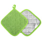 4 Pack Pot Holders for Kitchen Heat Resistant Pot Holders Sets Oven Hot Pads Terry Cloth Pot Holders for Cooking Baking(7"x 7",GRAY) 7" x 7" GREEN