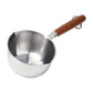 Cooking Utensils , Stainless Hot Oil Pot with Wooden Handle New Oil Pot Container for Kitchen Cooking Oil Strainer Pot A