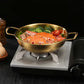 Stainless Steel Instant Noodle Pot , 7.1" Korean Ramen Noodle Pot with Handles Stainless Everyday Pan Golden Korean Cooking Pot for Soup Noodle Pasta Home and Outdoor Dishwasher GDA