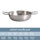 Stainless Steel Instant Noodle Pot , 7.1" Korean Ramen Noodle Pot with Handles Stainless Everyday Pan Golden Korean Cooking Pot for Soup Noodle Pasta Home and Outdoor Dishwasher SLE