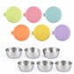 6 Pack Stainless Steel Covered Food Containers, Reusable Hot Pot Dipping Bowls with Lids for Sauces and Condiments