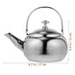 Stainless Steel Whistling Tea Kettle Stovetop Tea Pot Fast Boiling Heat Water Tea Pot 6.7" x 5.5" x 4.3" Silver