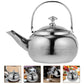 Stainless Steel Whistling Tea Kettle Stovetop Tea Pot Fast Boiling Heat Water Tea Pot 6.7" x 5.5" x 4.3" Silver