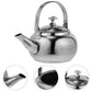 Stainless Steel Whistling Tea Kettle Stovetop Tea Pot Fast Boiling Heat Water Tea Pot 14X11CM Silver