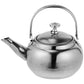 Stainless Steel Whistling Tea Kettle Stovetop Tea Pot Fast Boiling Heat Water Tea Pot 14X11CM Silver