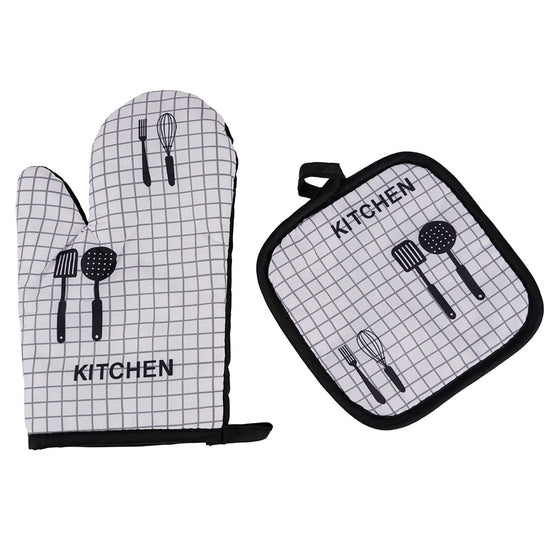 Oven Mitts ! Oven Mitts and Pot Holders Sets, Heat Resistants Oven Mitts Soft Cotton Lining and Non-Slip Surface Safes for Baking, Cooking, Bbq, Include 1*Glove, 1*Insulation Pad B