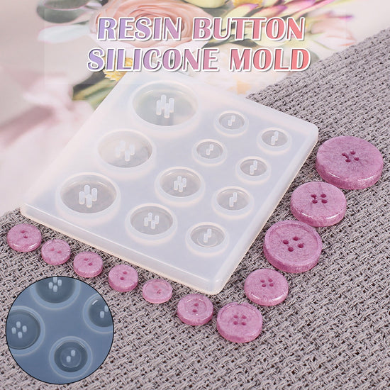 Diy Silicone Mould ! Diy Silicone Mold Resin Button, Diy Resin Silicone Button Resin Pendant Handmade Button with Hole Diy Home Diy, include 1X Silicone Mold White