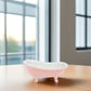 Bathtub Shaped Flower Pot Pink Ceramic 1Set 6.3x3.5x2.8in